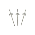 Detailed macro view of three silver alloy gladiator sword charms with vintage medieval style - Gladiator Engraved Sword (Style 5) / 86x21mm / Antique Silver