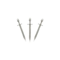 Three antique silver sword pendants with intricate embossed hilts for DIY jewelry making - Crossguard Dagger (Style 2) / 66x14mm / Antique Silver