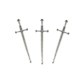 Three medieval style vintage silver sword charms for DIY jewelry and bookmark crafts - Medieval Knight Sword (Style 6) / 87x25mm / Antique Silver