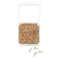 Golden eye pin screws set in a clear storage box for DIY jewelry and pendant making - 300pcs / KC Gold