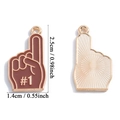 Ciondolo dito di schiuma #1 in smalto marrone e lega con misure di 2,5 cm - Stile Dito Numero Uno Marrone (A7-485)