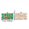Ciondolo da football in smalto verde con testo Touch Down per creazione gioielli - Stile con Testo Touch Down (A7-486)