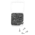 DIY jewelry making kit featuring antique silver eye pins in a clear plastic organizer box - 300pcs / Gun Black