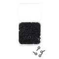 Black screw eye pins set in a transparent storage box for DIY jewelry making - 300pcs / Swim Black