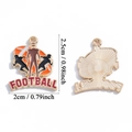 Ciondolo rugby in smalto arancione e oro con indicazioni di misura 2,5cm per DIY - Stile Lettera Football (A7-493)