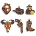 Western cowboy alloy charms set with colorful oil drip finish for DIY necklaces and bracelets - 6-Piece Full Set (1 Each of 6 Styles) / Brown