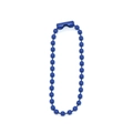 Deep blue 2.4mm metal ball bead chain necklace with connector clasp in matte finish - Sapphire Blue