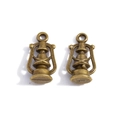 Set de dos colgantes de farol vintage en bronce antiguo para joyería y collares DIY - Estilo Bronce Antiguo