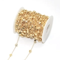 Golden metal star chain on spool for DIY jewelry making and handmade accessories - KC Gold Star Chain