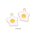 Star-shaped fried egg enamel pendant charms with golden alloy edges for DIY jewelry making - Star Shaped Fried Egg Style (A2-294)