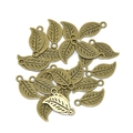 Vintage bronze alloy leaf charms with detailed veins for DIY jewelry making and crafts - Antique Bronze
