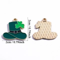 Groene St. Patrick's Day hoed hanger van legering met klaver voor DIY sieraden - Festival Hoed Effen Kleur (A8-028)