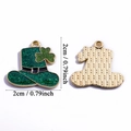 Groene glitter Sint-Patrickdag hoed hanger met klavertje en gouden achterkant - Festival Hoed Glitter (A8-028)