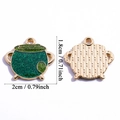 Groene glitter klaver ketel bedeltjes in goud voor het maken van DIY sieraden - Heksenketel Glitter (A8-030)