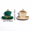 Groene glitter klaver hoed hangers voor St. Patrick's Day DIY sieraden maken - Hoed Hanger Glitter (A8-034)