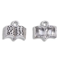Vintage antique silver book charms for DIY jewelry making featuring intricate textures - Antique Silver