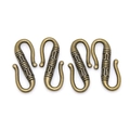 Retro alloy S-shape double hooks for necklace and bracelet connector accessories in bronze - Antique Bronze Color / 22*12mm / 1.5g