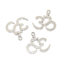Drei Vintage Silber Om Yoga Anhänger aus Legierung für DIY Schmuck und Armbänder - Antiksilber/22*21mm/1.47g