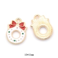 Detail of DIY Christmas wreath charm showing 15x11mm size and colorful enamel finish - A2-406/15*11mm/0.8g
