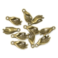 Vintage bronze Buddha hand charms with hanging loops for DIY jewelry making and crafts - 17*7mm / Antique Bronze