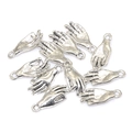 Retro alloy hand gesture pendants with antique finish for DIY jewelry making - 17*7mm / Antique Silver
