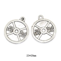 Makroaufnahme von 23x20mm Antik-Silber Hantelscheiben Anhängern für DIY Schmuck - A2-407-antiksilber/23*20mm/19g