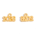 Colgante dorado año 2026 con agujero de suspensión para crear joyas artesanales - Imitación de Oro-2026
