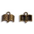 Antique bronze alloy book pendants for DIY jewelry making in a vintage aesthetic style - Antique Bronze