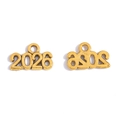 Colgantes número 2026 en oro vintage de aleación de zinc, vistas frontal y trasera para DIY - Oro Antiguo-2026