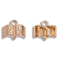 Golden vintage book pendant for jewelry making with detailed front and back surfaces - KC Gold