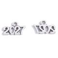 Colgante de bricolaje con número de año 2027 en acabado plateado vintage para joyas - Plata Antigua-2027