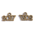 Colgante número año 2027 en aleación de zinc bronce para manualidades de joyería - Bronce Antiguo-2027