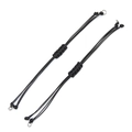 Adjustable 0.8mm black Korean wax cord bracelet string with silver metal jump rings - Black