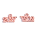 Colgante de oro rosa año 2027 de aleación de zinc para crear joyas de bricolaje - Oro Rosa-2027