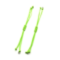 Adjustable 0.8mm neon green braided wax cord DIY bracelets with metal rings - Fluorescent Green