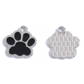 Silver alloy paw print pendant with black enamel filling for DIY jewelry making - 17*16mm / Silver Base Black