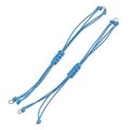 Zweiteiliges Set handgeflochtene königsblaue Wachskordel-Armbänder mit Metallringen - Seeblau