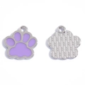 Cute purple enamel paw charm for DIY jewelry necklaces with silver metal backing - 17*16mm / Silver Base Purple