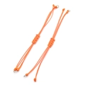 Verstellbares hellorangefarbenes 0,8 mm handgeflochtenes Wachsseil-Armband mit Metallring - Orange