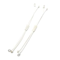 Paar verstellbare weiße 0.8mm Wachskordel-Armbänder mit Metallschlaufen für DIY-Schmuck - Gebrochenes Weiß