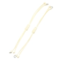 Verstellbares beige Wachskordel-Armband mit Handwebung und Metallring-Anhängern - Beige