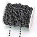 Roll of black bead chain with silver metal links for DIY jewelry and crafts making - 3 mm / Silver