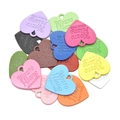 Colorful DIY heart-shaped alloy pendants with engraved letters for jewelry making - Multicolor