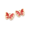 Rote und goldene Schmetterlings-Emaille-Anhänger für DIY-Schmuck und Halsketten - Rot