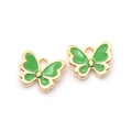 Goldener Schmetterling Anhänger mit grüner Emaille für DIY Schmuckherstellung - Grün