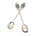 Vintage silver cutlery pendants with crown and cross details for DIY jewelry making - A3-188-antique Silver/58*11mm/2.4g