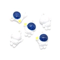 Colgantes de astronauta de dibujos animados en esmalte blanco y azul para joyas DIY - Estrella de Sujeción Lateral (A3-047) / Blanco
