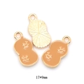 Peanut shaped enamel pendant charms in khaki and gold finish for DIY jewelry 17x9mm - Peanut