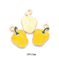 Creative yellow bell pepper alloy charm pendant with golden enamel finish 18x11mm - Yellow Bell Pepper
