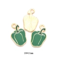 Green bell pepper alloy enamel pendants with gold back for DIY jewelry making 18x11mm - Green Bell Pepper